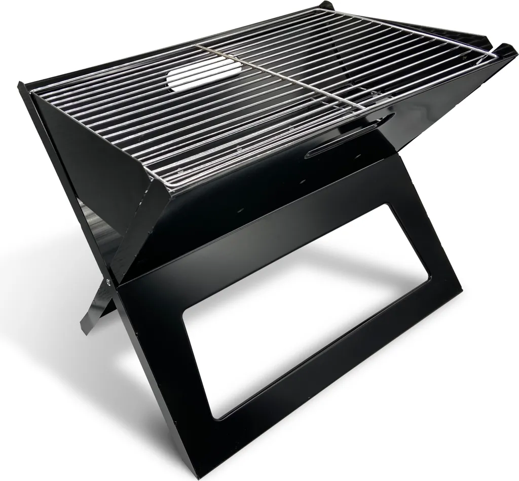 Barbecue de table pliable 41x29cm, poignée, style valise portable