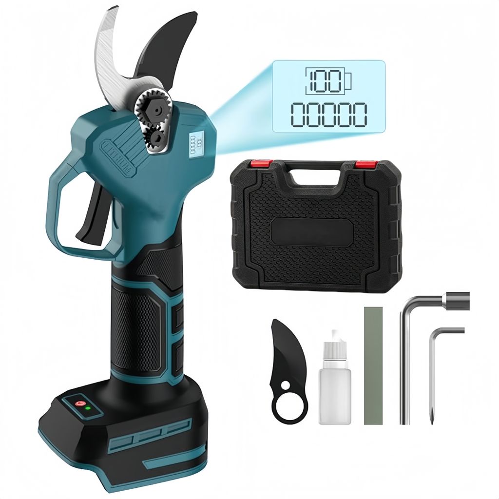 Akku Astschere für MAKTA 18-V-Batterie,kabellose elektrische Gartenschere,0–30mm,LCD-Display,bürstenloser Motor,mit Ersatzklingen(keine Batterie)