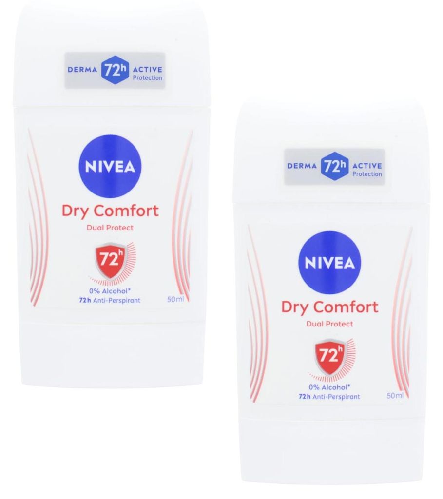 2 x NIVEA Dry Comfort 72h Anti Transpirant Deo Stick je 50ml Deodorant