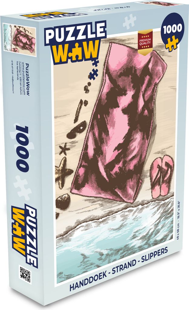 MuchoWow Puzzle 1000 Teile Handtuch - Strand - Hausschuhe - Spielzeug - Alt und Jung - Spiele - Puzzeln