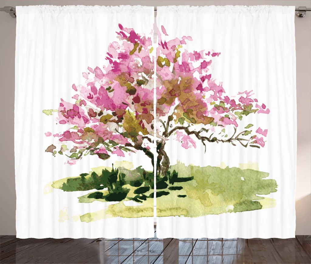 Tenda Rustica Sakura ABAKUHAUS 280x225: Arredo Orientale Verde e Rosa