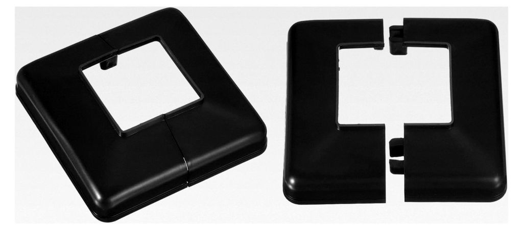 Pfostenverkleidung, 2 Stück 50x50mm Kunststoff-Spalt-Stil Pfostenbasisabdeckung für Zaun Treppengeländer Veranda, 113x113mm (L*B)