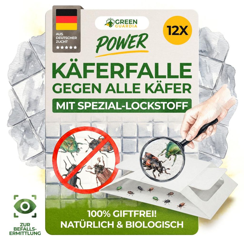 Käfer Falle mit Spezial-Lockstoff – 12x Fallen – Sicher & Produktbild 