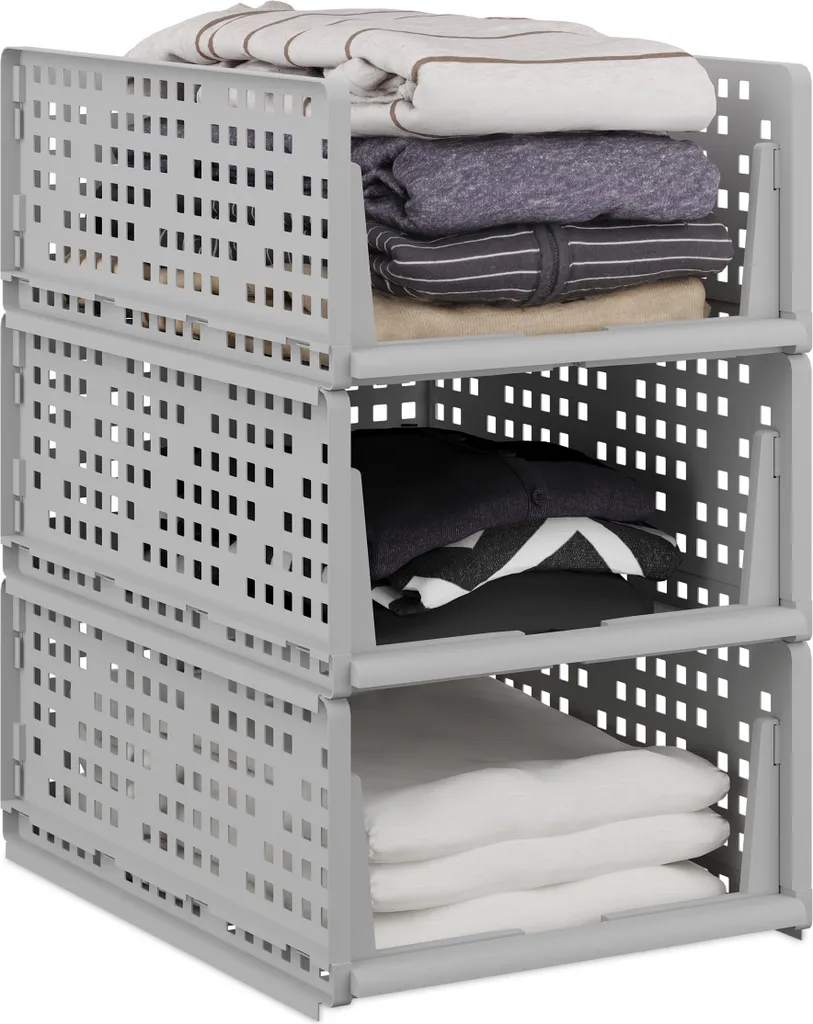 Organizer Guardaroba Relaxdays Set 3pz - Sistema Modulare a Cassetti