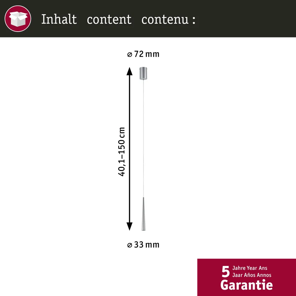 Lampada LED Sospensione Paulmann Gutta | Risparmio Energetico 7W - 4