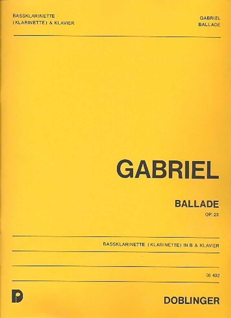 Ballade Fuer Klarinette Und Kla- Vier, Op. 23 Partitur+1Stimme
