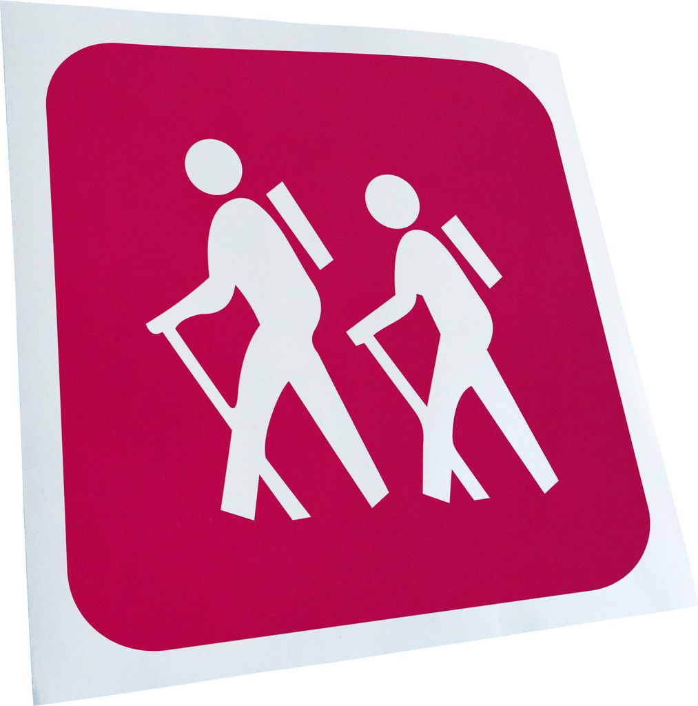 hauptsachebeklebt Kiwistar - Autoaufkleber - Wanderer Piktogramm - Spaziergänger Heckscheibe - Aufkleber für Auto Kfz Fahrrad, LKW, Truck Mofa