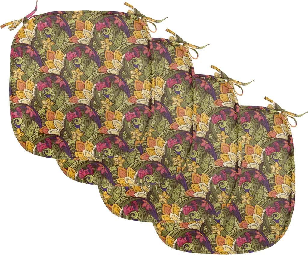 Coussin de Chaise Imperméable Ethnique 40x40 cm pour Cuisine et Salon