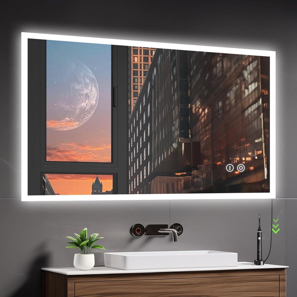 YOLEO Badspiegel mit Licht, 120x80cm, LED-Badspiegel mit Produktbild 