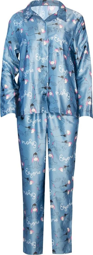 Winnie the Pooh - Schlafanzug mit langer Hose für Mädchen, Satin, Gerades Bein TC833 (146) (Blau)