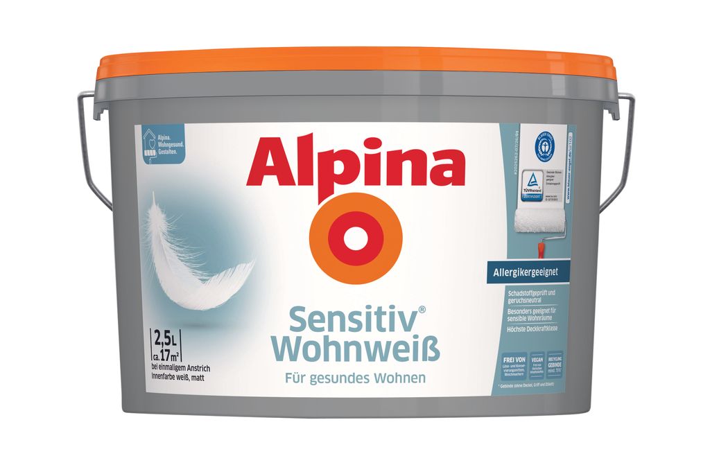 Alpina Sensitiv Wohnweiß 2,5 Liter Produktbild 