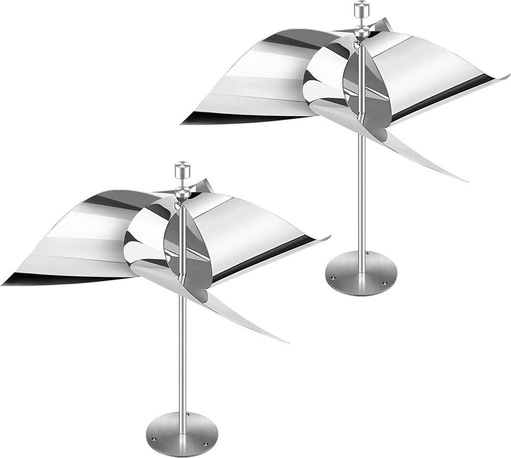 2 Stück reflektierende, windbetriebene Vogelscheuchen aus Produktbild 