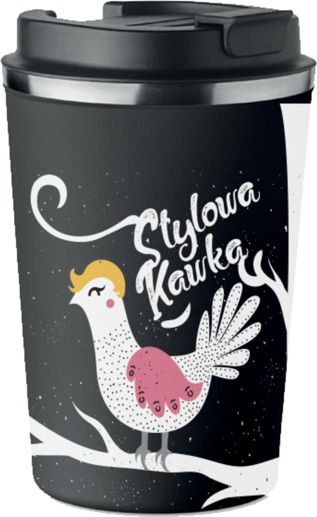 Premium Thermobecher mit Aufdruck STYLISH COFFEE Kaffee 350ml 0,35l KT_034