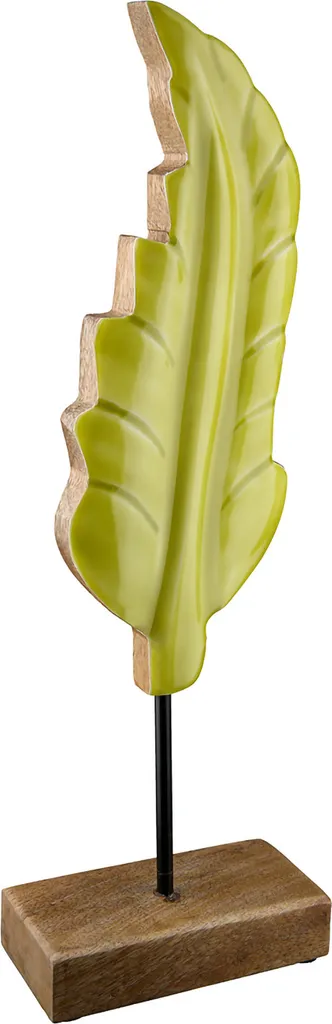 Sculpture Feuille Gilde : Déco Intérieure Élégante en Bois et Métal - 3