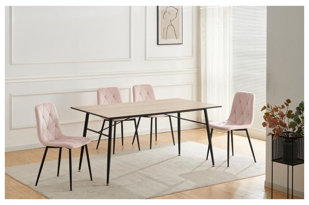 Stuhl Mesa Eco 4er-Set Velvet Rosa Produktbild 