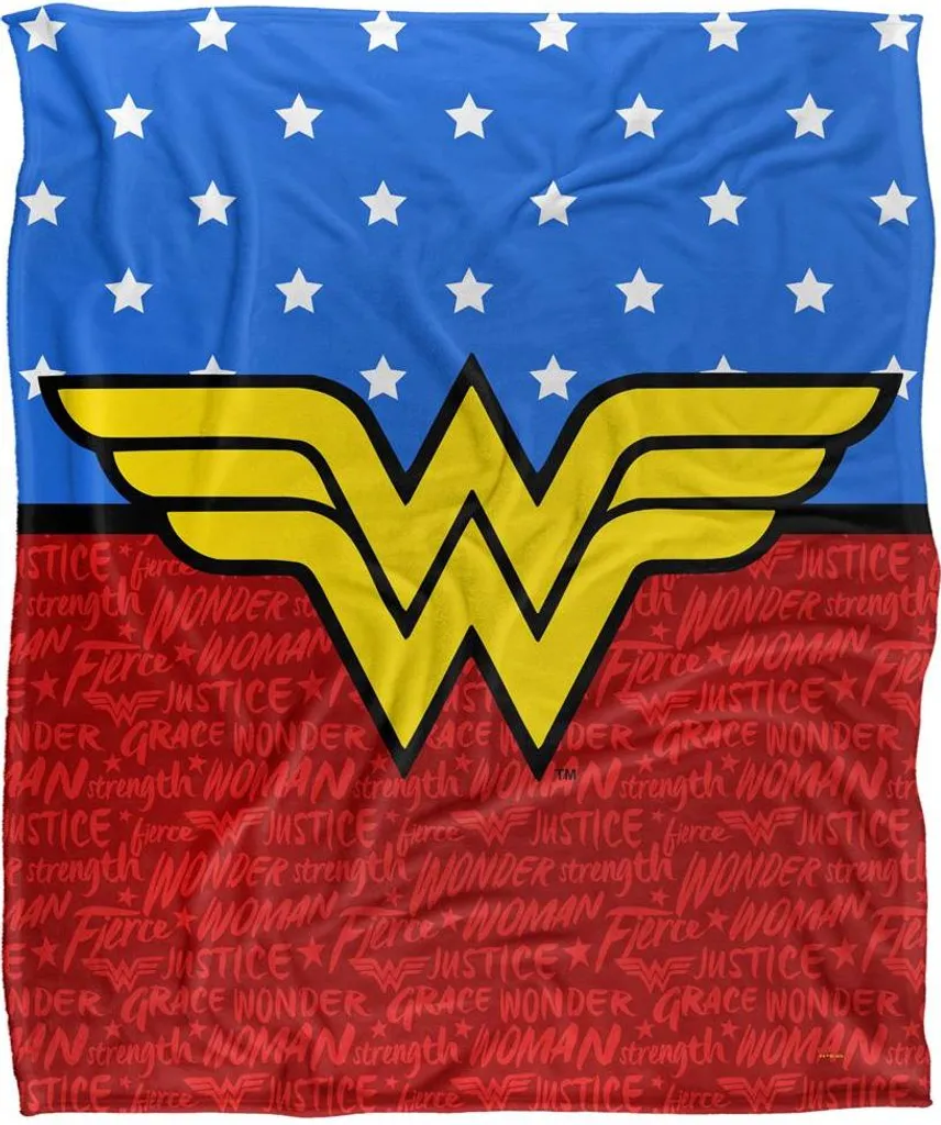 Wonder Woman Couverture Anti-Froid Supersoft Soyeuse Rouge Bleu TV23688
