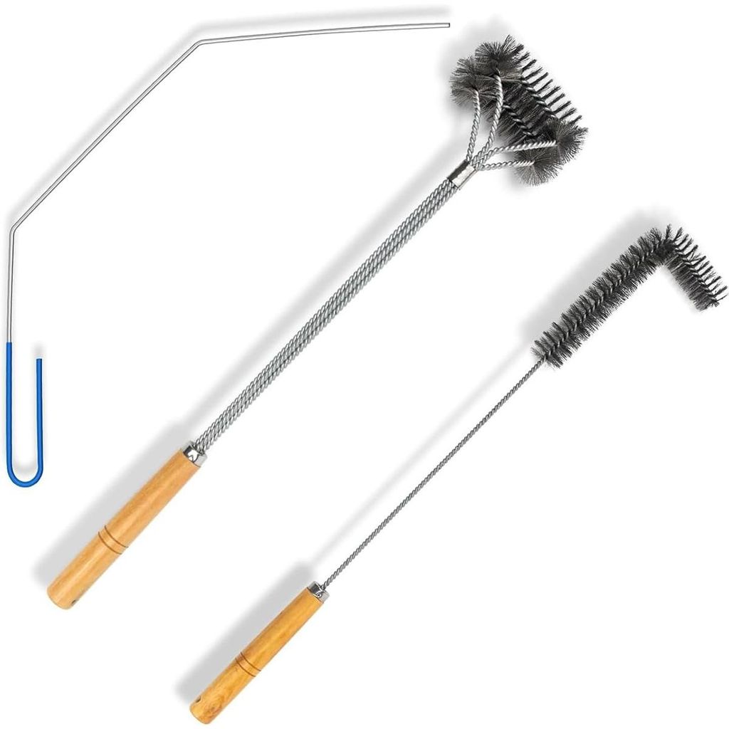 3-teiliges Friteusen-Reinigungsset aus Edelstahl,Friteusenbürste für den Frittierkorb,L-förmiger Friteusenbürste und Reinigungsstab für die Fr...