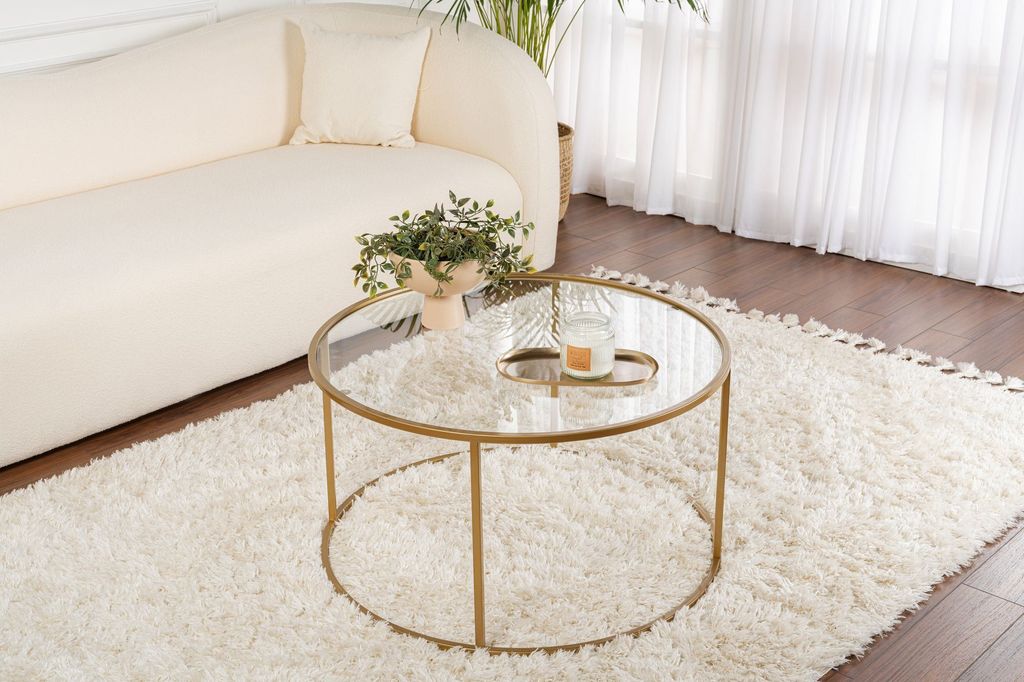 Skye Decor, Aurum - 80 - Gold, Transparent, Couchtisch, Gold, 100 % Metall, 80 x 80 x 43 cm