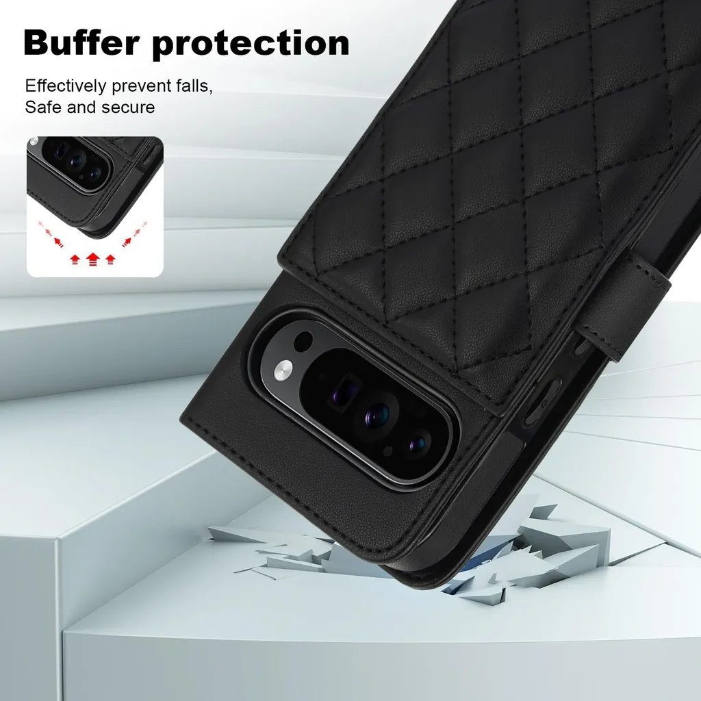 Knoowcase Custodia Google Pixel 9 Pro - Portafoglio Pelle PU Antiurdo Con Anello Porta Carte E Supporto Magnetico - 4