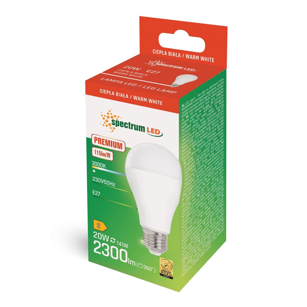 Spectrum LED Leuchtmittel Birnenform A65 20W E27 matt Produktbild 4