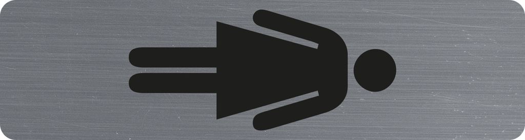 Exacompta Hinweisschild selbstklebend Aluminiumoptik Damen 165x44 cm Grau 67168E
