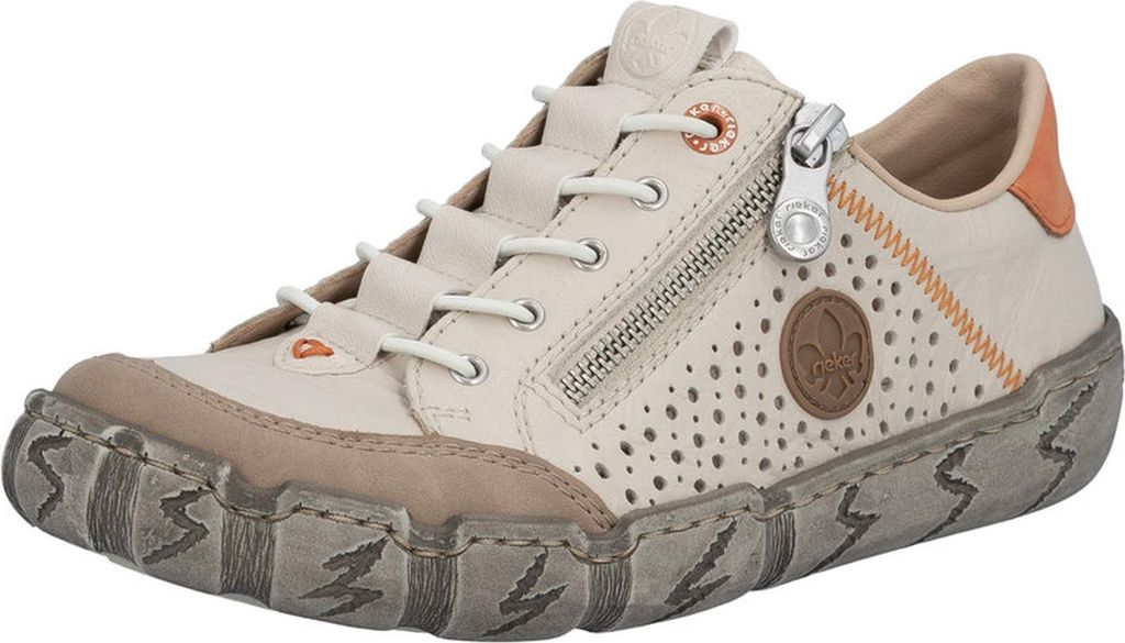 Sportowe sznurowane buty Rieker w kolorze beżowym Zdjęcie produktu 