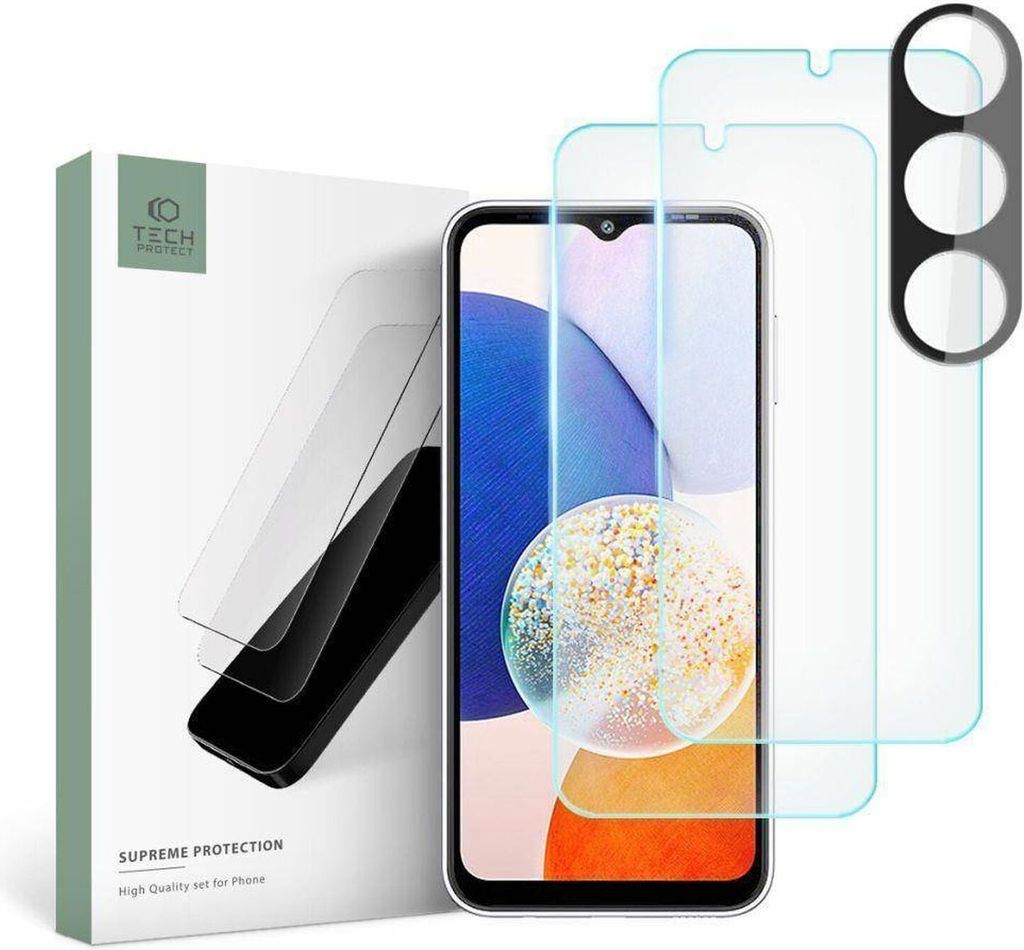 4in1 Displayschutz Set Schutzglas Kameraschutz kompatibel mit Samsung Galaxy A14 4G/5G