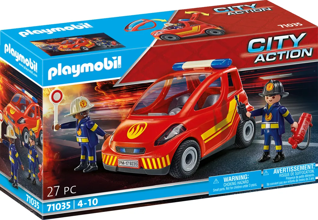 PLAYMOBIL 71035 Camionnette de pompiers : jouet idéal pour imaginer des sauvetages