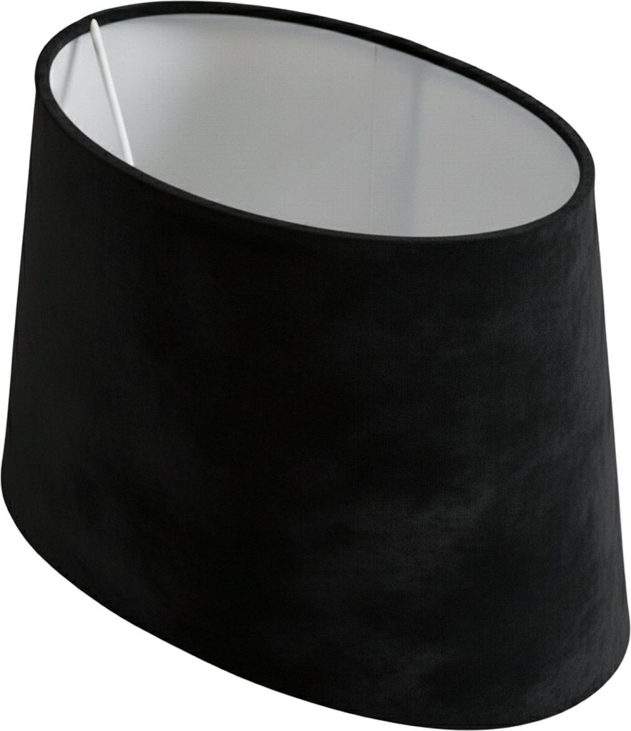 Lampenschirm Samtoptik | Schwarz | Oval | H14 x B12 X L 20 | Polyester