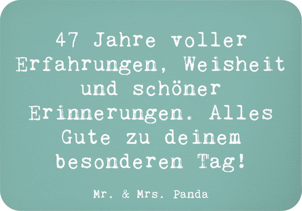 Mr. & Mrs. Panda Magnet Spruch 47. Geburtstag - Meeresbrise - Geschenk, Kühlschrankmagnet, Weisheit, whiteboardmagnet, Einzigartige Geschenke, Not...