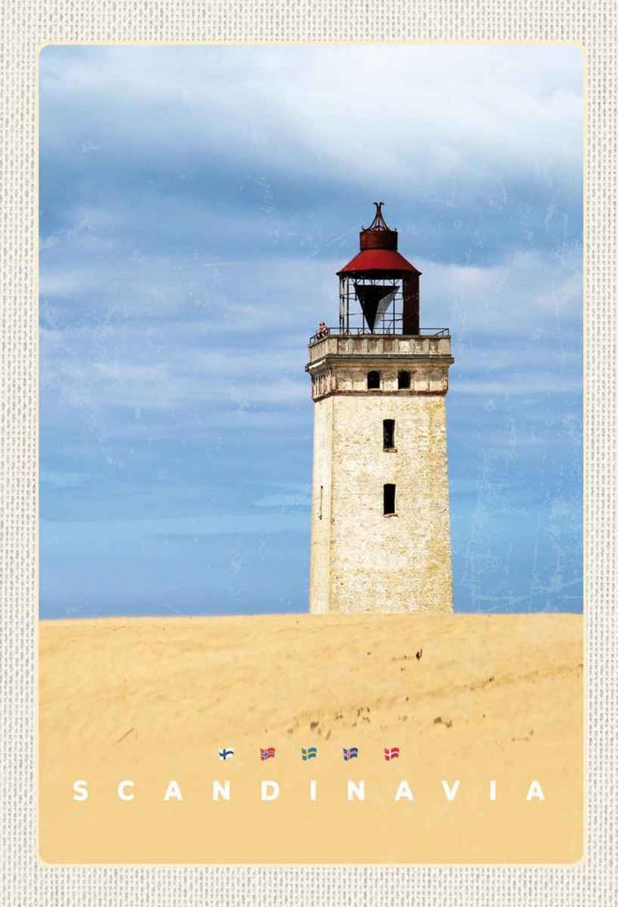 vianmo Holzschild 30x20 cm Skandinawien Turm Natur Trip Bildmotiv Reisemotiv Abenteuer Reisen