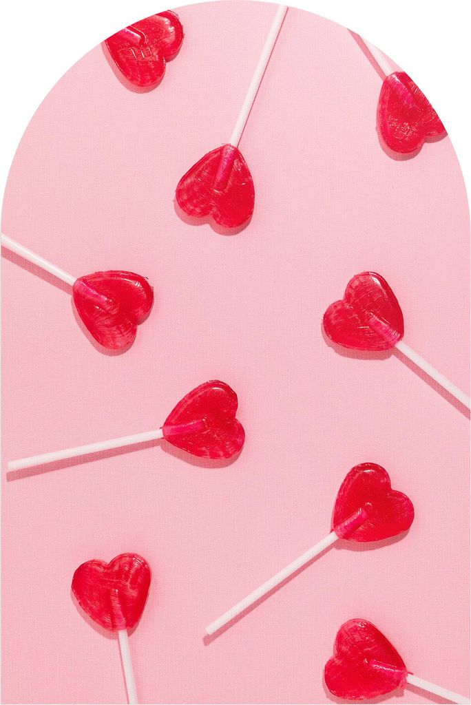 DEQORI Fototapete Rundbogen 120x180 cm 'Liebe am Stiel' Wand Tapete Leinwand Sticker