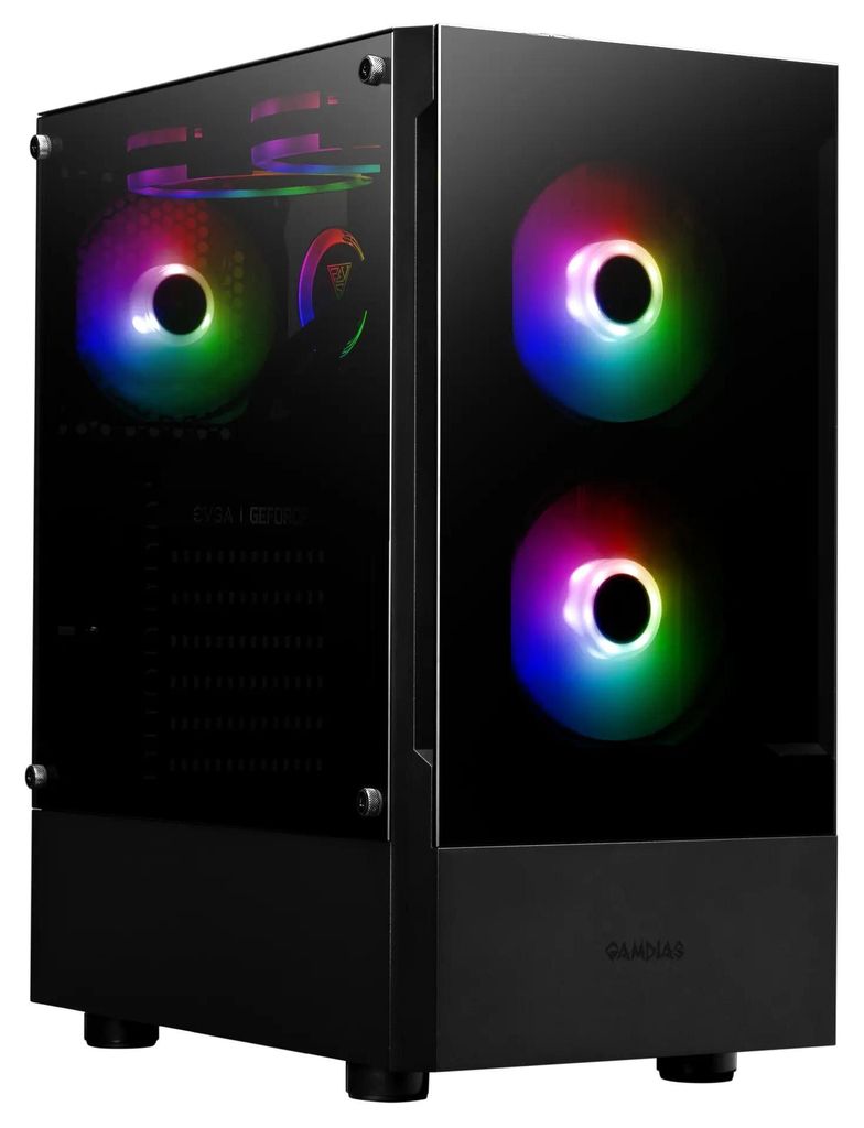 Gamdias Talos E3 Schwarz RGB Gaming-Gehäuse – Gaming-PC-Gehäuse – Computergehäuse – aRGB-LED-Beleuchtung