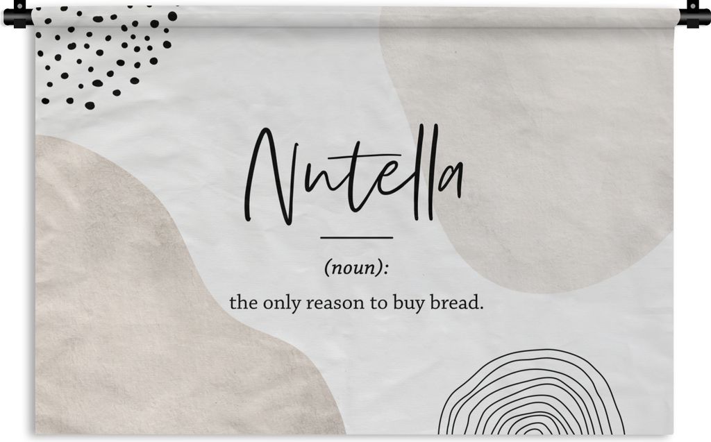 MuchoWow Wandteppich Wandbehang Zitate - Nutella - Sprichwörter - Wörterbuch - Nutella Definition 150x100 cm Tapisserie Dekoration Wandtuch - W...