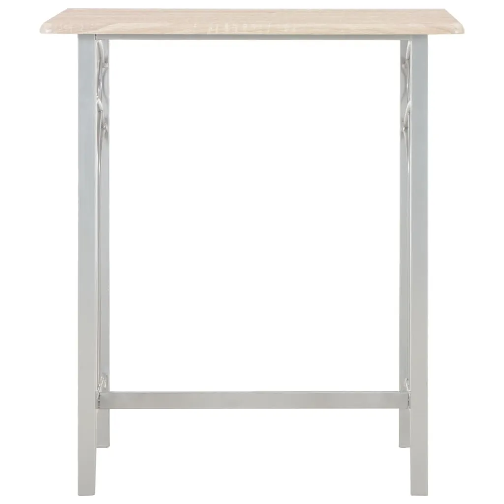 Set de bar 3 pièces bois et acier avec table haute et 2 tabourets - 3