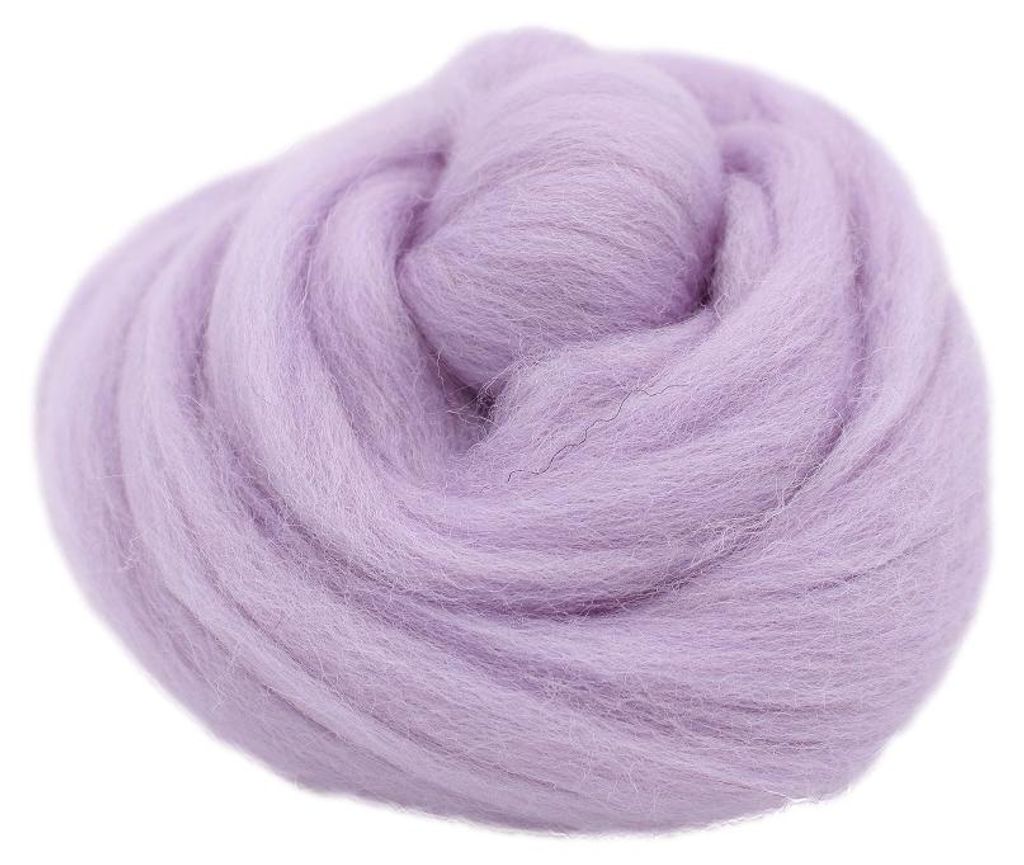 Filzwolle 20 g im Kammzug, ca. 90 cm Länge – 100% Wolle (Merino) Märchenwolle zum Nassfilzen und Trockenfilzen, Spinnen – Lila