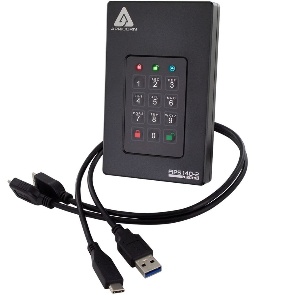 Apricorn Aegis Fortress L3, 2 TB, USB Type-A na USB Type-C, Zdjęcie produktu 