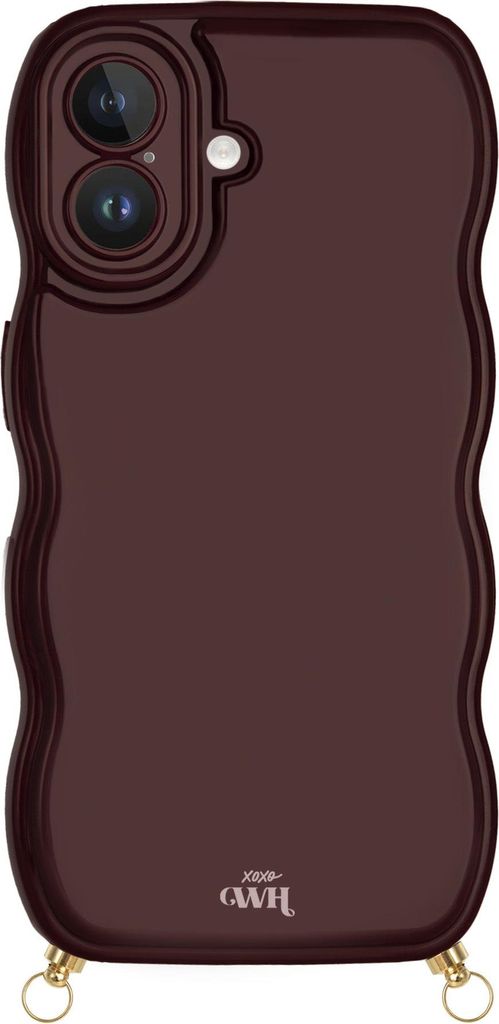 xoxo Wildhearts Glossy Wavy Cord Case Burgundy Hülle – Geeignet für iPhone 16