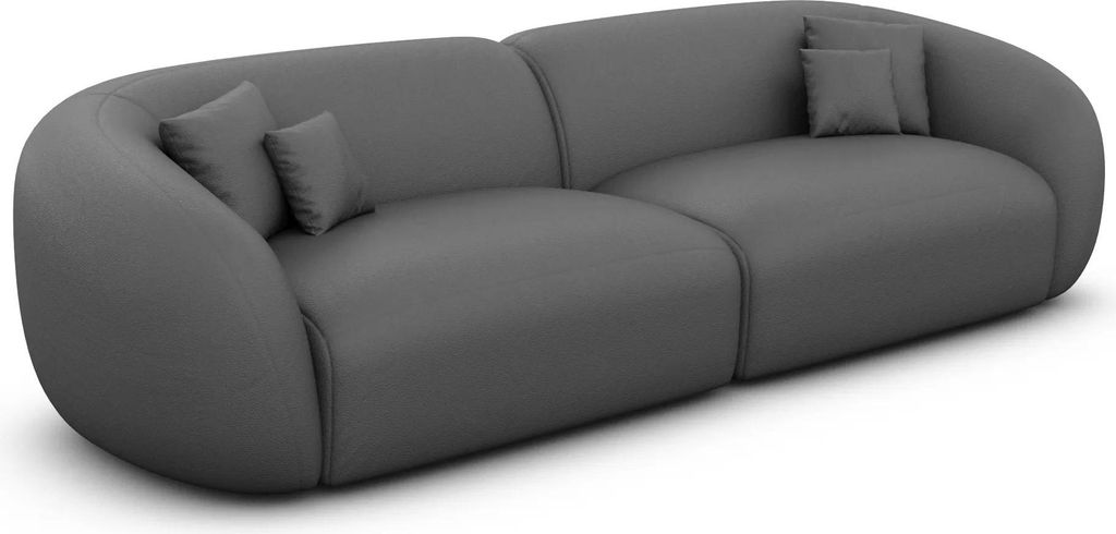 Kunstleder 4-Sitzer Couch Gaia Dunkelgrau
