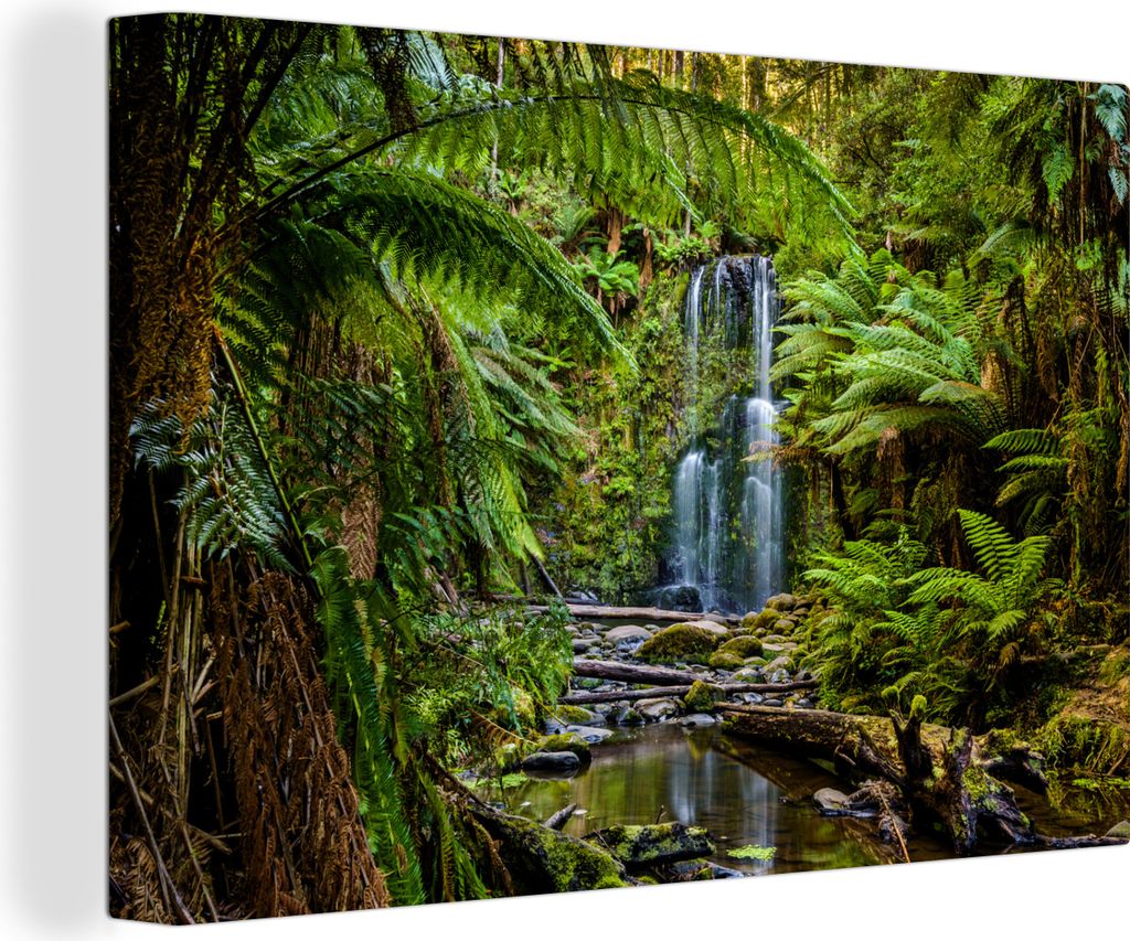 OneMillionCanvasses - Leinwandbilder - 140x90 cm, Beauchamp Wasserfälle, Wandbilder Kunstdruck Wanddekoration - Foto auf Leinwand - Gemälde auf...