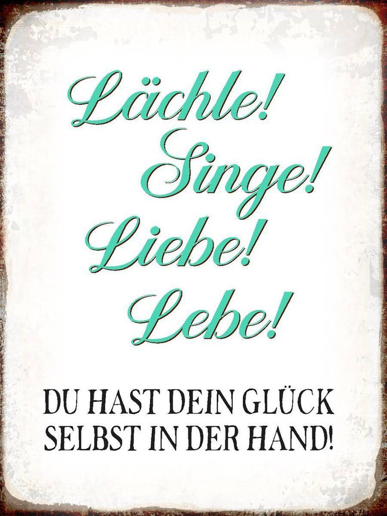 vianmo Holzschild 40x30 cm Lächle Singe Liebe Lebe Glück