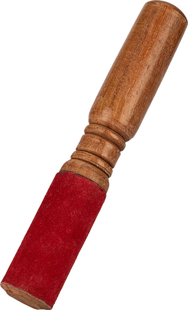 21,5cm Klangstab aus Echtholz mit Ledergriff für tibetische Klangschalen
