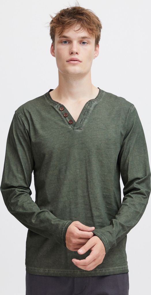 SOLID SDTinox Herren Longsleeve Langarmshirt Shirt mit V-Ausschnitt 100% Baumwolle Regular fit