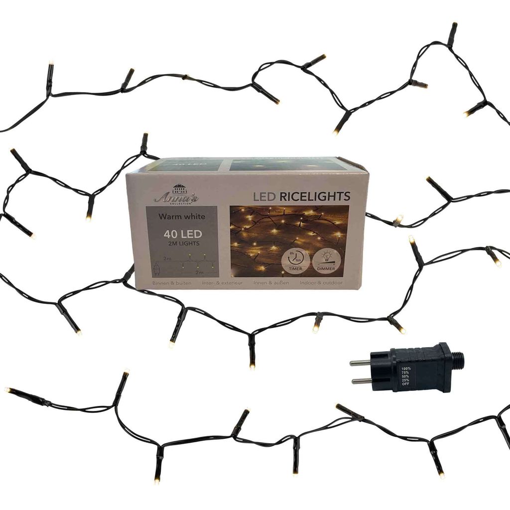 Coen Bakker Lichterkette aussen schwarz 1,95m 40 LED Dimmer Produktbild 