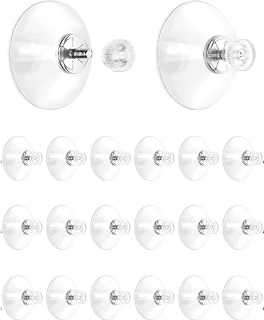 Saugnapf, Saugnäpfe für Fenster, 41mm mit Rändelmutter 20 Stück
