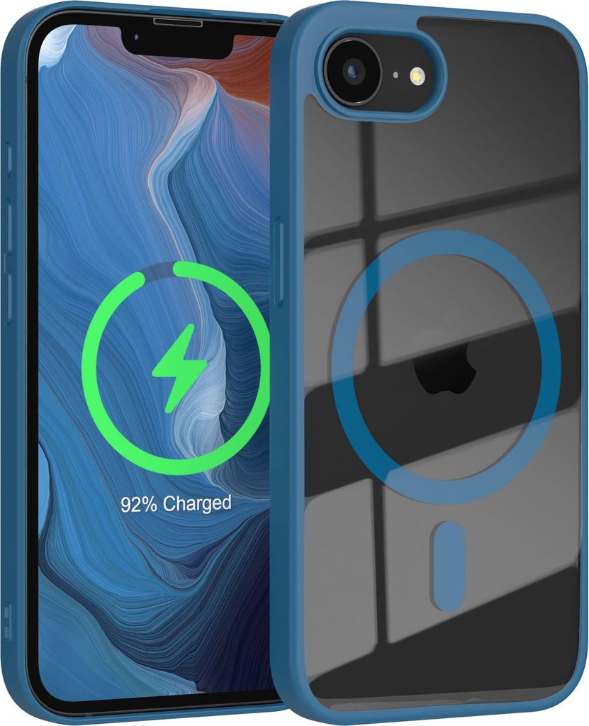 EAZY CASE Clear MagSafe Case für Apple iPhone 16e, Qi-Charging, Silikon mit Kameraschutz, Bumper Case in