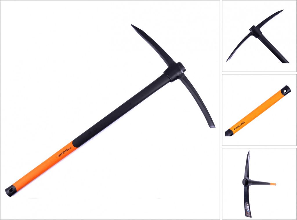 A Fiskars Kreuzhacke 200 is shown against a white background.