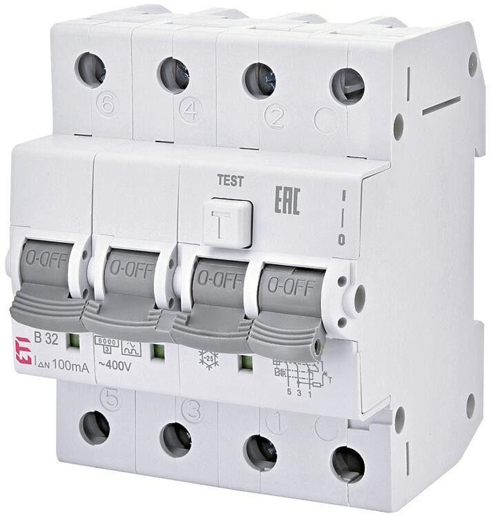 ETI FI-LS-Schalter KZS-4M A, B20/0,3A, 4-polig Produktbild 