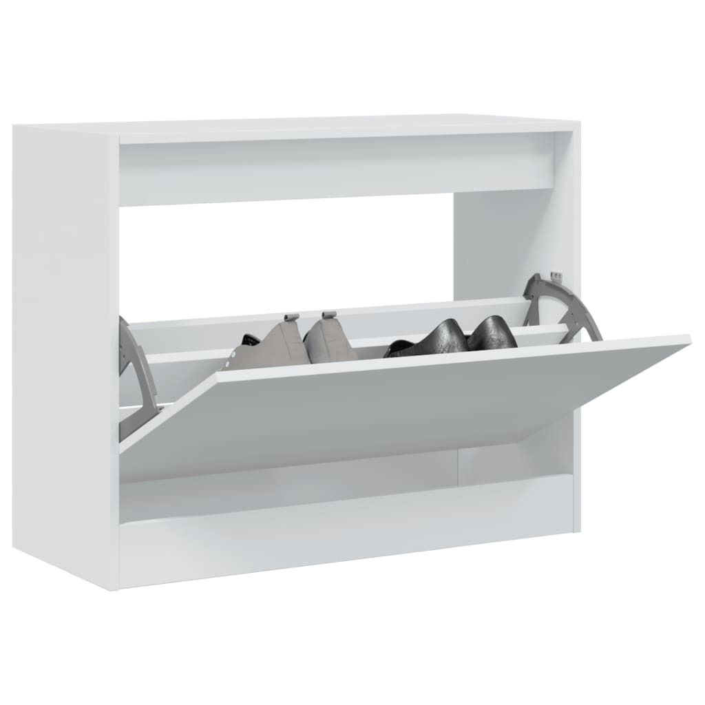 Botník bílý 80x34x63 cm materiál na bázi dřeva Obrázek produktu 