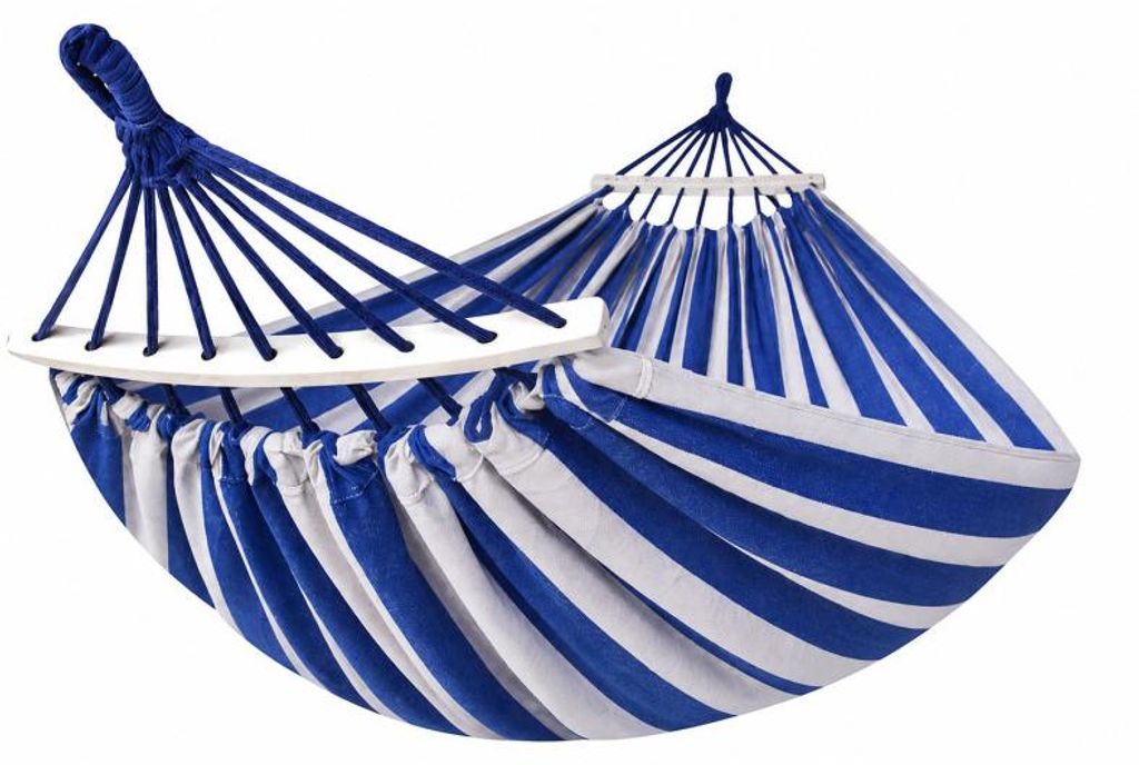 Verk 14655 Hamaka Houpací síť 200 x 150 cm, modré pruhy Obrázek produktu 